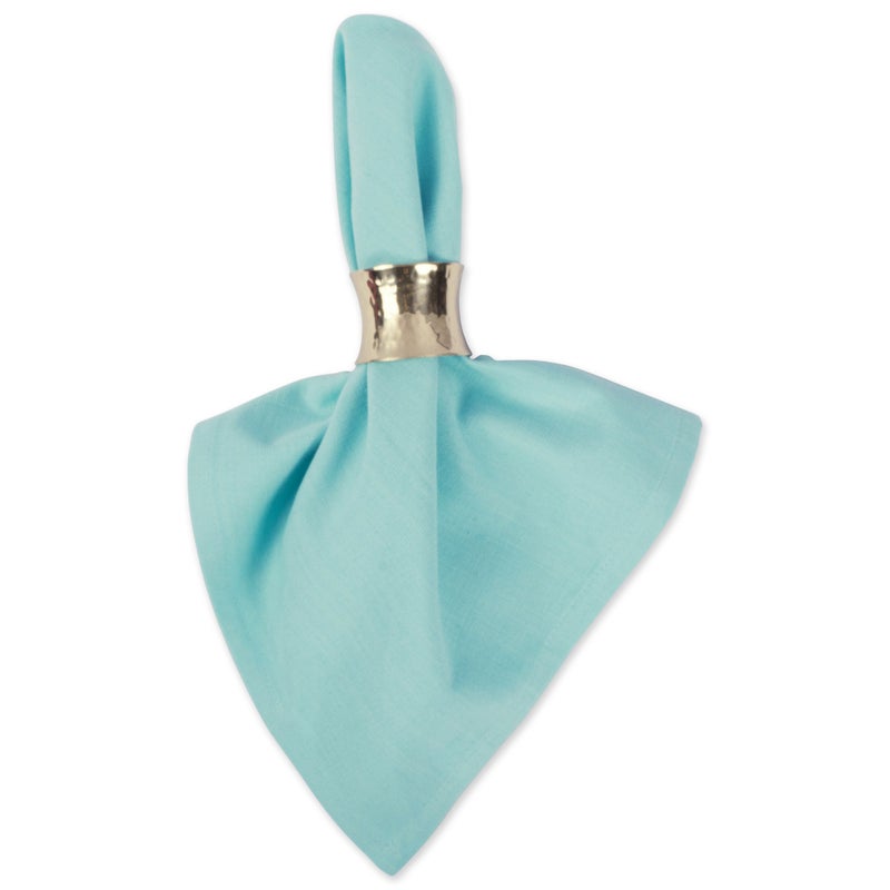 DII Solid Pastel Napkin Set Cotton, Machine Washable, 20x20 Inch, Aqua, 6 Count - Image 4